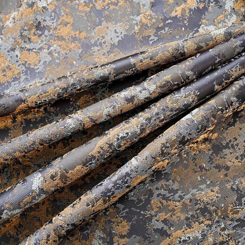 Floraj Katjonaj Jacquard Fadeno-tinkturfaritaj Kurtenaj Ŝtofoj