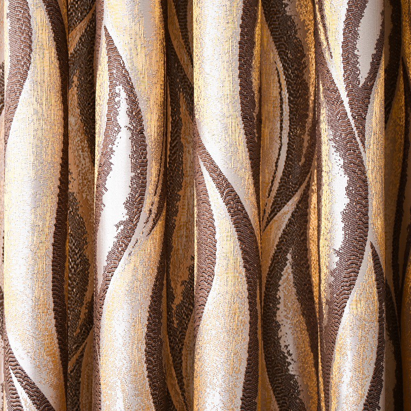 Modernaj kaj Simplaj Ondaj Katjonaj Jacquard Kurtenaj Ŝtofoj