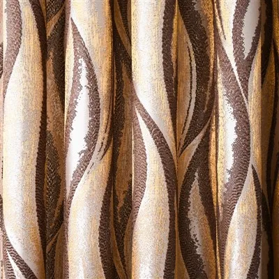 Modernaj kaj Simplaj Ondaj Katjonaj Jacquard Kurtenaj Ŝtofoj