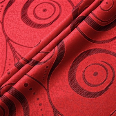 Ruĝaj katjonaj Jacquard Kurtenaj Ŝtofoj