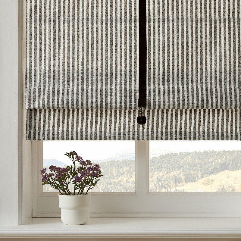 Vertical Striped Linen Fabric Roller Blinds factory